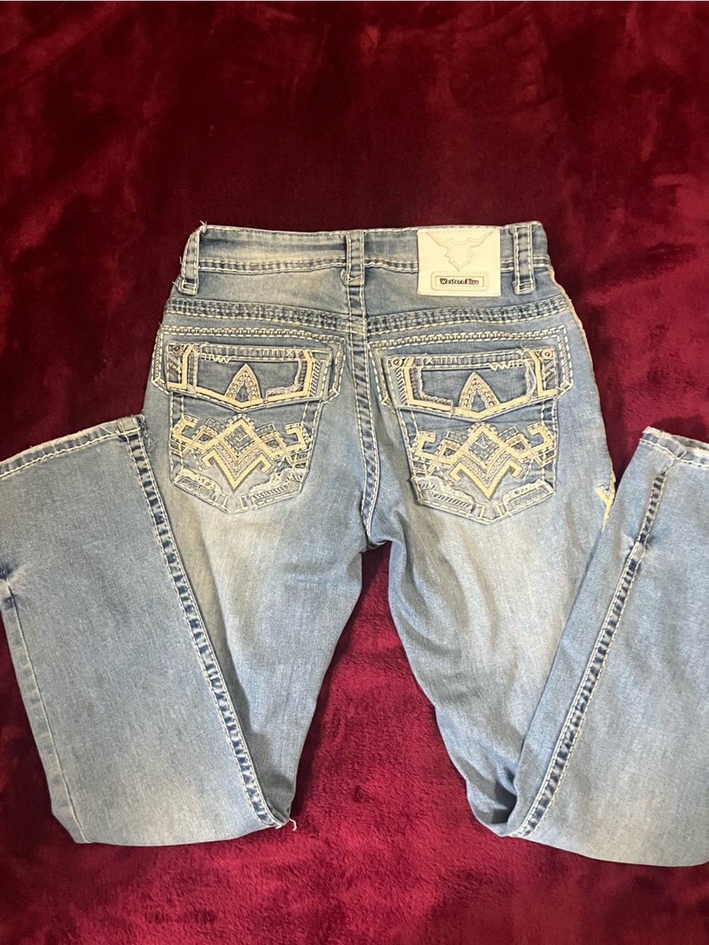 Men’s Light Blue Straight Leg Jeans - Picture 9 of 11
